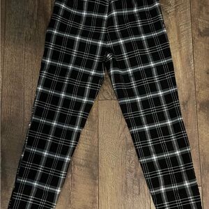Time and Tru Black Plaid Ankle Pants